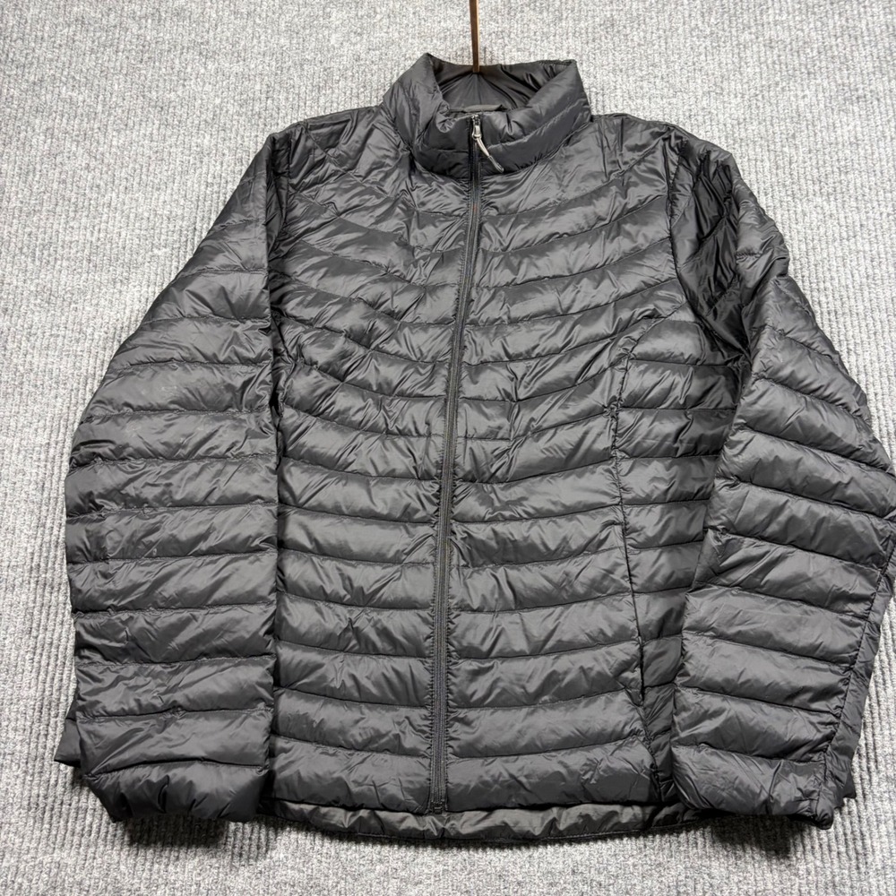 32 Degrees Heat jacket Womens XXL Black Puffer Jacket Full Zip Quilted Mock Neck